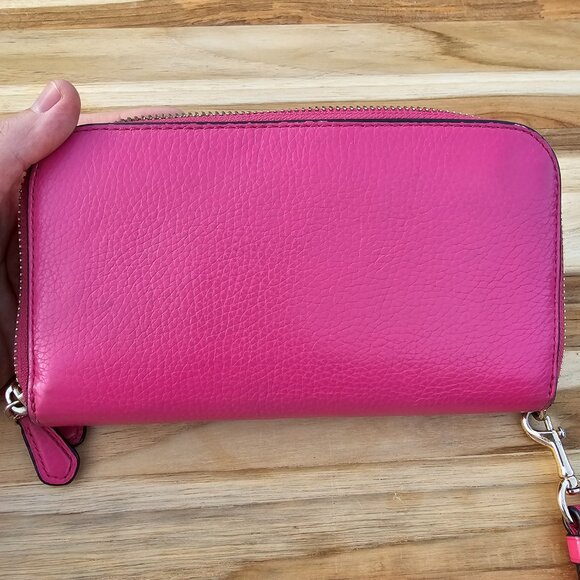 COACH Pink Zip Around Wallet Wristlet Clutch, Pre-owned - Picture 13 of 15